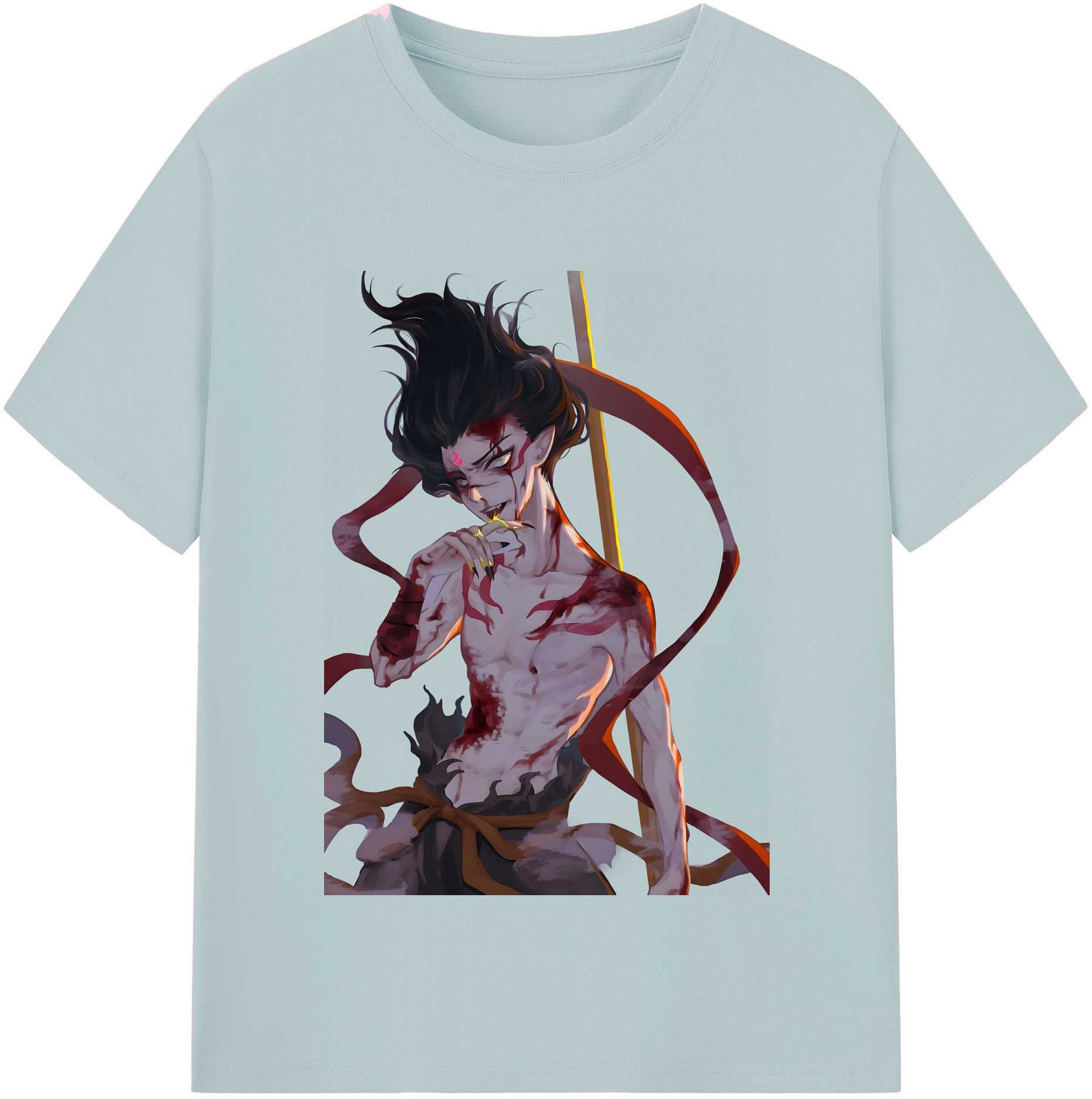 （画像用） Ne Zha 2 ナタ 魔童の大暴れ 綿100％半袖Tシャツ（フロントプリント）